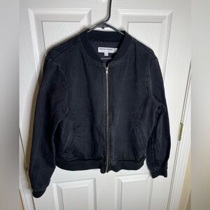 American Apparel Jeans Black Zipper Denim Jacket Medium